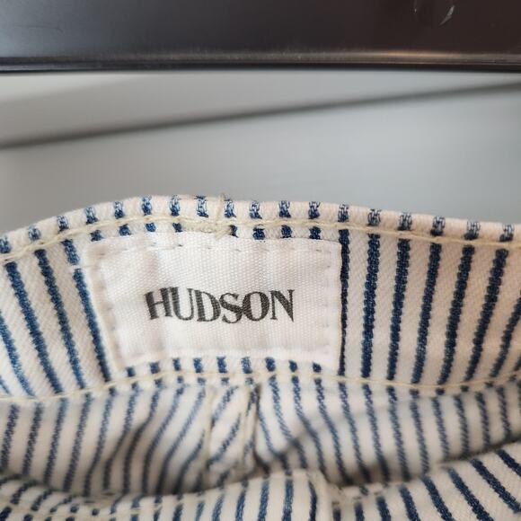 Hudson Jeans Jude Slouch Skinny Crop Distressed Striped Denim Size 25 - Picture 4 of 6
